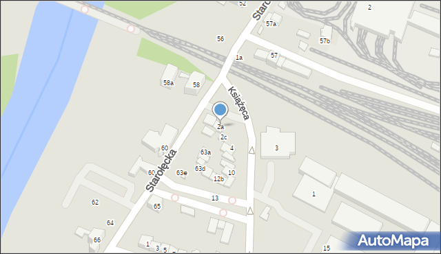 Poznań, Książęca, 2a, mapa Poznania