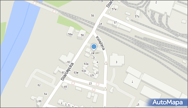 Poznań, Książęca, 2b, mapa Poznania