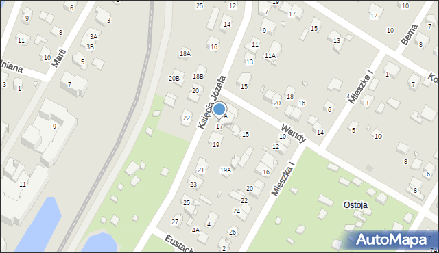 Pruszków, Księcia Józefa, 17, mapa Pruszków