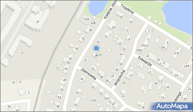 Pruszków, Księcia Józefa, 35, mapa Pruszków