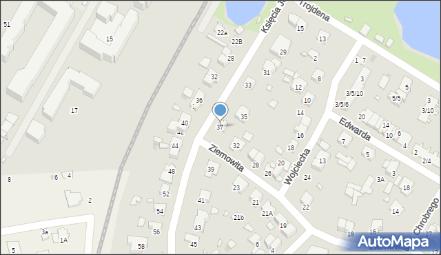 Pruszków, Księcia Józefa, 37, mapa Pruszków