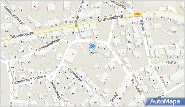 Przemyśl, Księcia Józefa Poniatowskiego, 5a, mapa Przemyśla