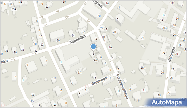 Pszczyna, Księcia Józefa Poniatowskiego, 4, mapa Pszczyny