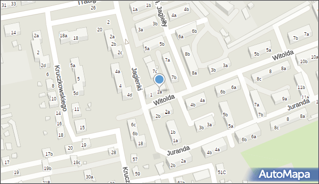 Pszów, Księcia Witolda, 1a, mapa Pszów