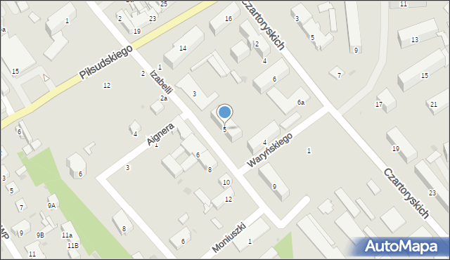 Puławy, Księżnej Izabelli, 5, mapa Puław