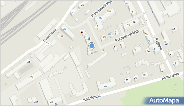 Pyrzyce, Księcia Józefa Poniatowskiego, 11, mapa Pyrzyce