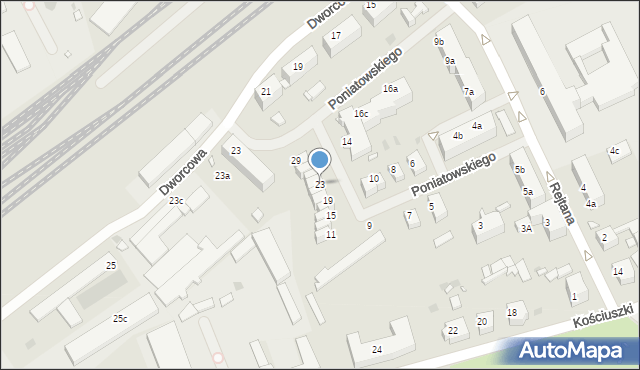 Pyrzyce, Księcia Józefa Poniatowskiego, 23, mapa Pyrzyce