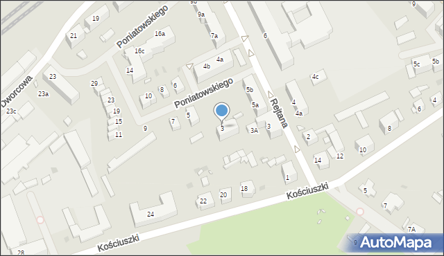 Pyrzyce, Księcia Józefa Poniatowskiego, 3, mapa Pyrzyce