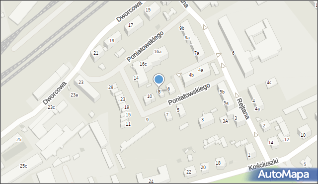 Pyrzyce, Księcia Józefa Poniatowskiego, 8, mapa Pyrzyce