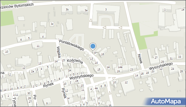 Pyskowice, Księcia Józefa Poniatowskiego, 1, mapa Pyskowice