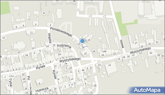 Pyskowice, Księcia Józefa Poniatowskiego, 14, mapa Pyskowice