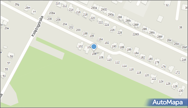 Radzionków, Księżogórska, 106, mapa Radzionków