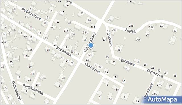 Radzionków, Księżogórska, 12C, mapa Radzionków