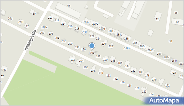 Radzionków, Księżogórska, 194, mapa Radzionków