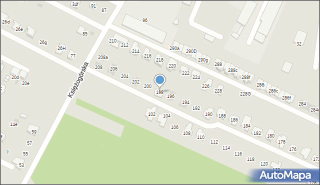 Radzionków, Księżogórska, 198, mapa Radzionków