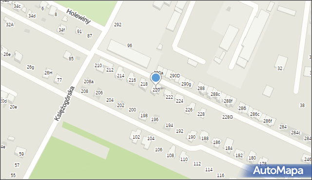 Radzionków, Księżogórska, 220, mapa Radzionków