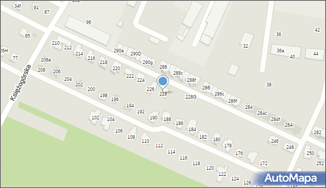 Radzionków, Księżogórska, 228, mapa Radzionków