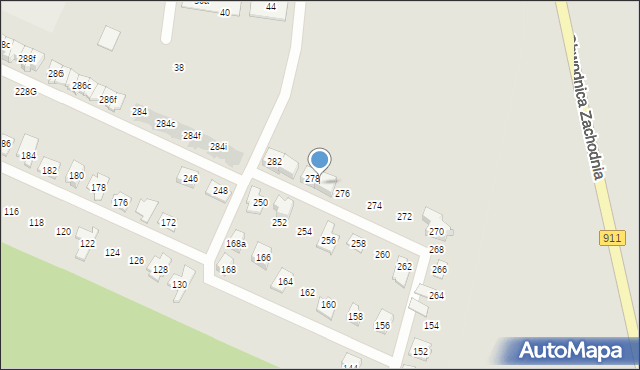 Radzionków, Księżogórska, 278a, mapa Radzionków
