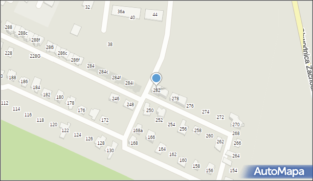 Radzionków, Księżogórska, 282, mapa Radzionków