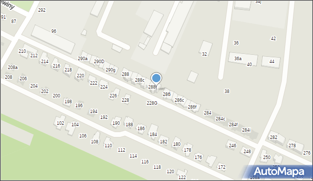 Radzionków, Księżogórska, 288g, mapa Radzionków