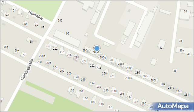 Radzionków, Księżogórska, 290e, mapa Radzionków