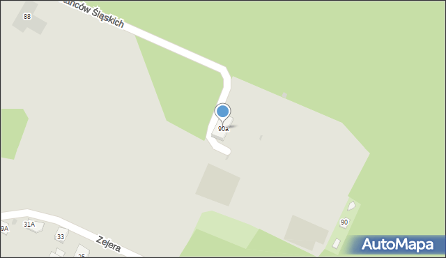 Radzionków, Księżogórska, 90a, mapa Radzionków