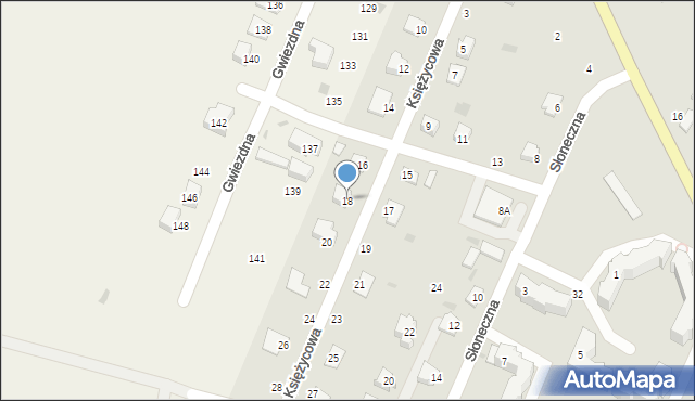 Rejowiec, Księżycowa, 18, mapa Rejowiec