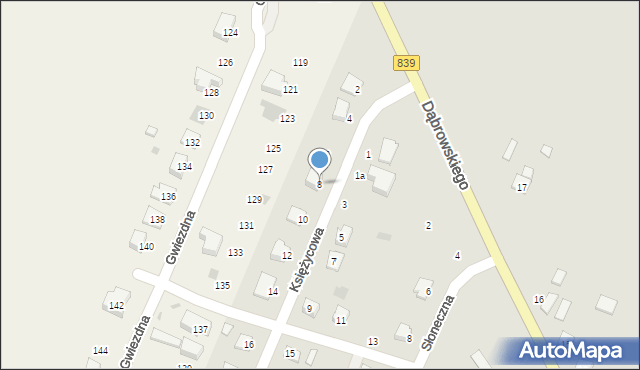 Rejowiec, Księżycowa, 8, mapa Rejowiec