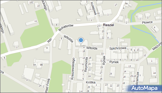Reszel, Księcia Witolda, 4-9, mapa Reszel