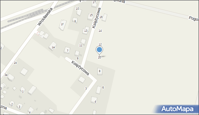 Rogów Sobócki, Księżycowa, 10, mapa Rogów Sobócki