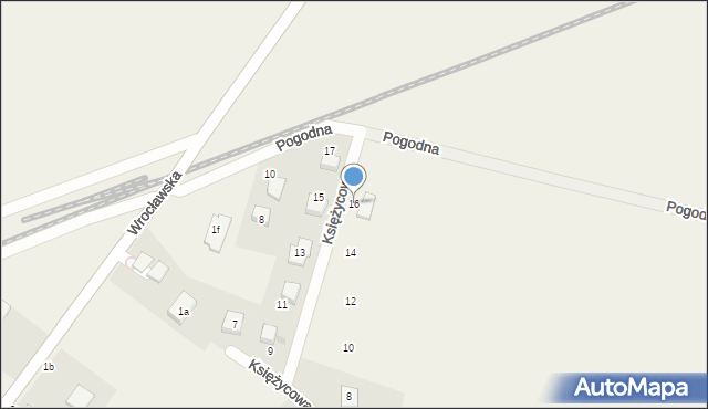 Rogów Sobócki, Księżycowa, 16, mapa Rogów Sobócki