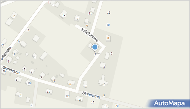 Rogów Sobócki, Księżycowa, 3, mapa Rogów Sobócki