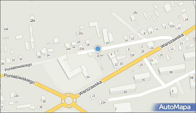 Różan, Księcia Józefa Poniatowskiego, 11, mapa Różan