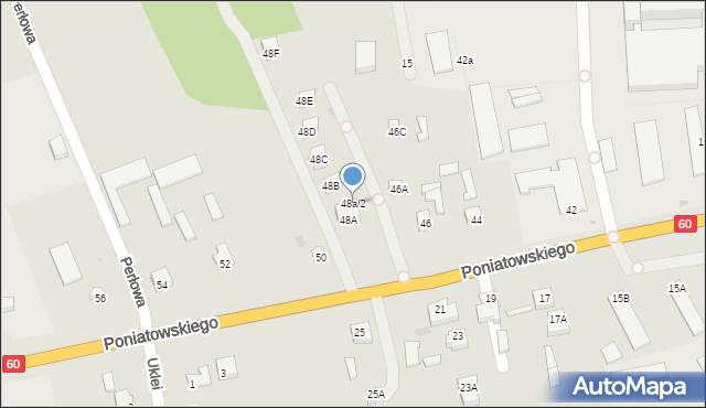 Różan, Księcia Józefa Poniatowskiego, 48a/2, mapa Różan