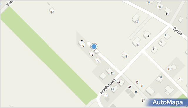 Rybienko Stare, Księżycowa, 12b, mapa Rybienko Stare