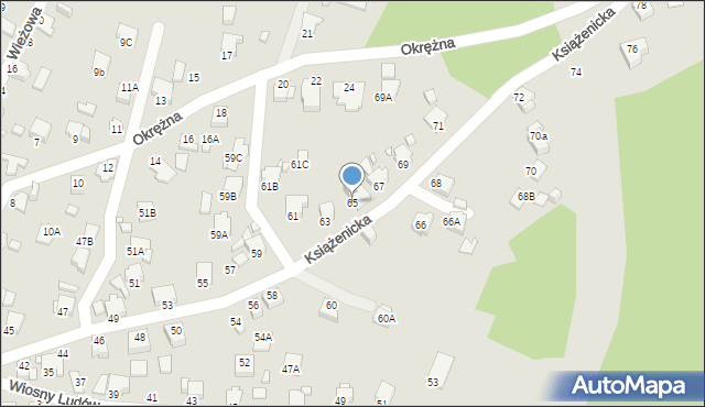Rybnik, Książenicka, 65, mapa Rybnika