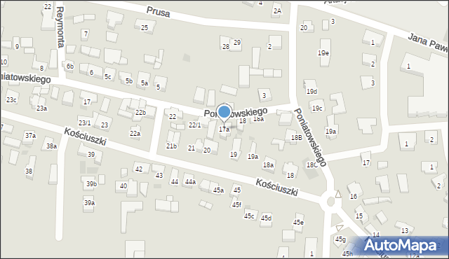 Rydzyna, Księcia Józefa Poniatowskiego, 17a, mapa Rydzyna