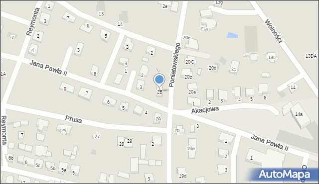 Rydzyna, Księcia Józefa Poniatowskiego, 2B, mapa Rydzyna
