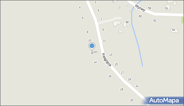Ryglice, Książęca, 12, mapa Ryglice