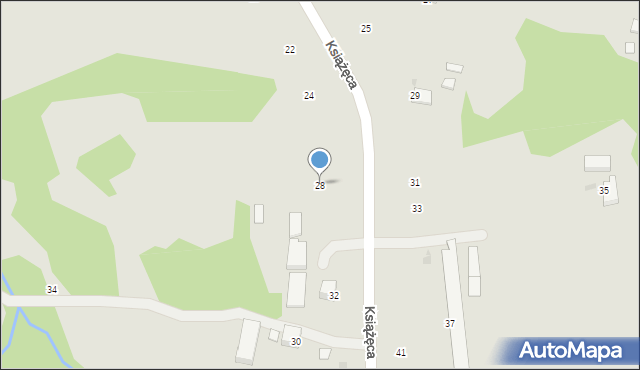 Ryglice, Książęca, 28, mapa Ryglice