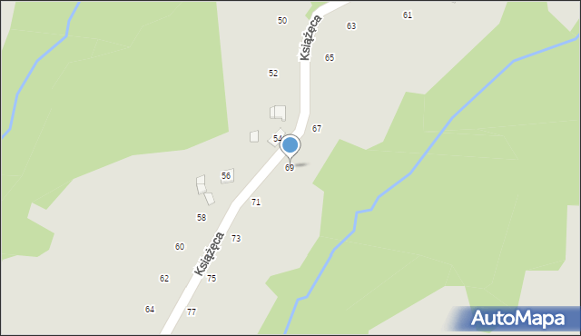 Ryglice, Książęca, 69, mapa Ryglice