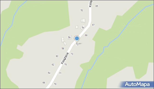 Ryglice, Książęca, 71, mapa Ryglice