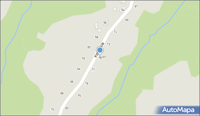 Ryglice, Książęca, 75, mapa Ryglice