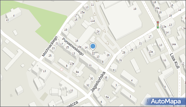 Rzeszów, Księcia Józefa Poniatowskiego, 12, mapa Rzeszów