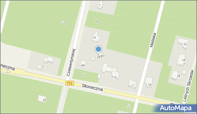 Sękocin-Las, Księżnej Czetwertyńskiej Zofii, 13, mapa Sękocin-Las