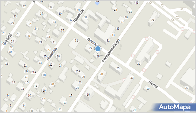 Siedlce, Księcia Józefa Poniatowskiego, 29, mapa Siedlce