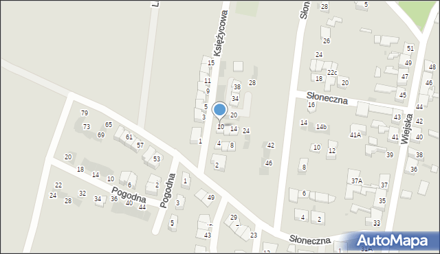 Siemianowice Śląskie, Księżycowa, 10, mapa Siemianowice Śląskie