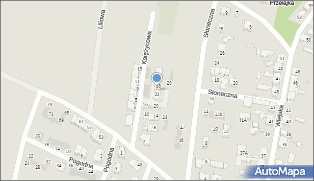 Siemianowice Śląskie, Księżycowa, 36, mapa Siemianowice Śląskie