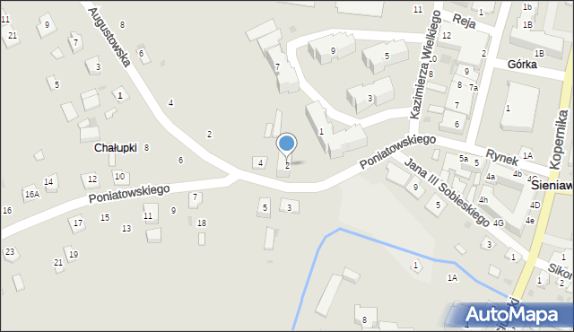 Sieniawa, Księcia Józefa Poniatowskiego, 2, mapa Sieniawa