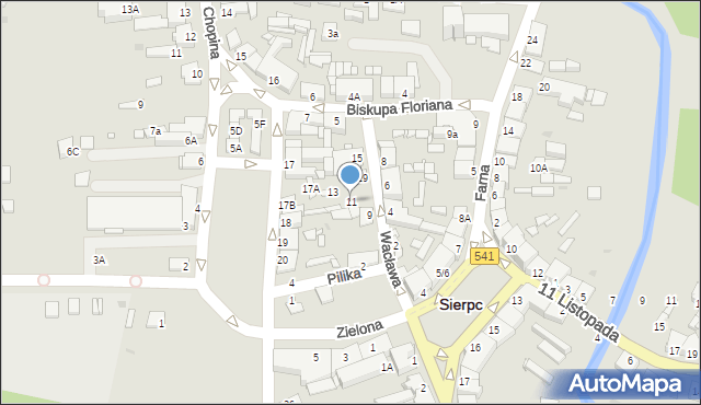 Sierpc, Księcia Wacława, 11, mapa Sierpc